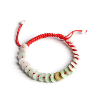 Buddha Gift Natural Round Jade Luck Red String Protection Bracelet