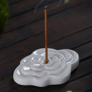 Buddha Gift Mini Auspicious Clouds Design Healing Stick Ceramic Small Incense Burner Decoration
