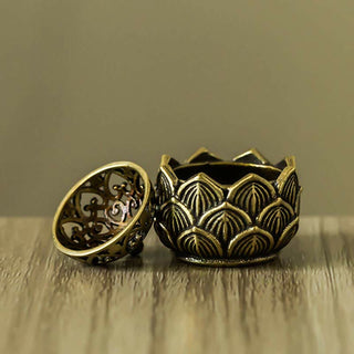Buddha Gift Tibetan Mini Lotus Pattern Meditation Copper Incense Burner