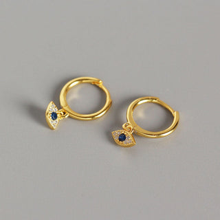 Buddha Gift 925 Sterling Silver Evil Eye Blessing Protection Stud Earrings