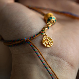 Buddha Gift Tibetan Handmade Om Mani Padme Hum Prayer Wheel Protection Strength String Bracelet