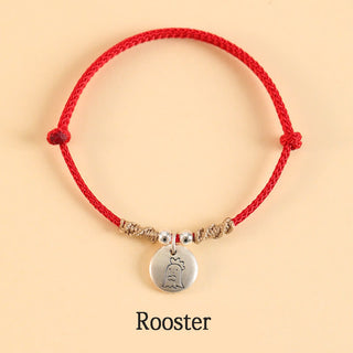 Buddha Gift Handmade 999 Sterling Silver Year of the Dragon Cute Chinese Zodiac Luck Braided Bracelet
