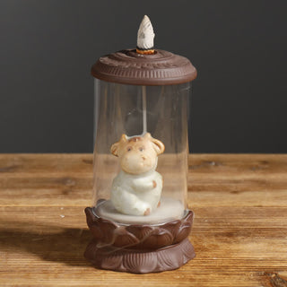 Buddha Gift Meditation Wukong Monkey King Purple Clay Windshield Lotus Backflow Smoke Fountain Incense Burner Decoration