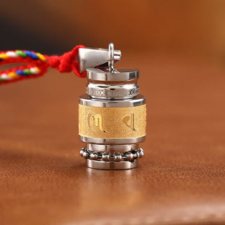 Buddha Gift Tibet Om Mani Padme Hum Shurangama Mantra Titanium Steel Wisdom Amulet Necklace Pendant