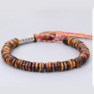 Buddha Gift Tibetan Tiger Eye Om Mani Padme Hum Protection Power Bracelet