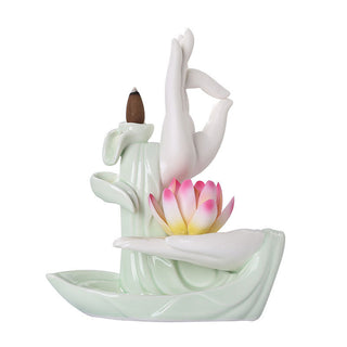 Buddha GiftTibetan Lotus Blessing Incense Burner Decoration