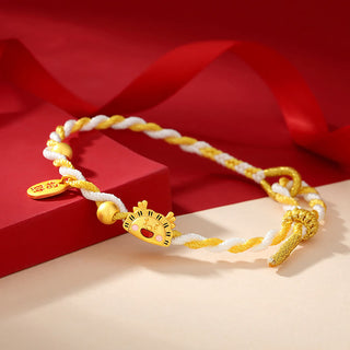 ❗❗❗A Flash Sale- Buddha Gift 925 Sterling Silver Year Of The Dragon Dumpling Design Attract Fortune Luck Braided Bracelet