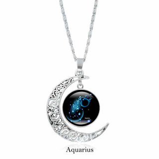 Buddha Gift 12 Constellations of the Zodiac Moon Protection Necklace Chain Pendant