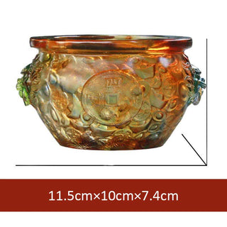 Buddha Gift Handmade Liuli Crystal Treasure Bowl Art Piece Home Decoration