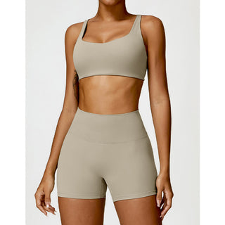 Buddha Gift Gym Sports Yoga Backless Bra Crop Tank Top Shorts