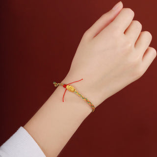 Buddha Gift Year of the Dragon Handmade Colorful Dragon Carved Success Braided Bracelet
