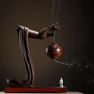 Buddha Gift Tibetan Lotus Blessing Ceramic Incense Burner Decoration