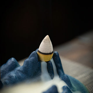 Buddha Gift Creative Mountain River Ceramic Healing Backflow Incense Burner