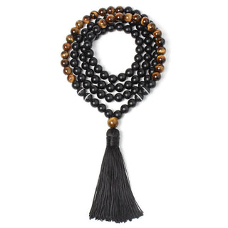 Buddha Gift Black Onyx Tiger Eye Fortune Bracelet Tassel Necklace Pendant