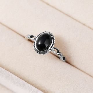 Buddha Gift 925 Sterling Silver Black Onyx Fortune Ring