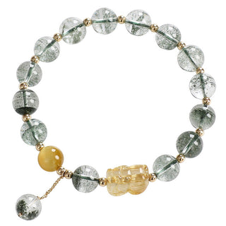Buddha Gift Green Phantom Citrine PiXiu Confidence Bracelet