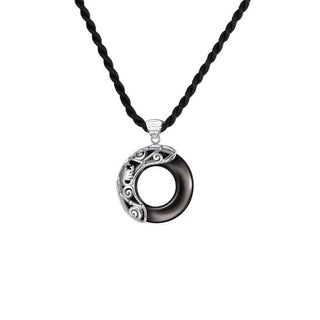 Buddha Gift 12 Constellations of the Zodiac Ice Obsidian Blessing Round Pendant Necklace