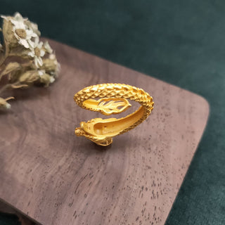 Buddha Gift Golden Dragon Success Strength Ring