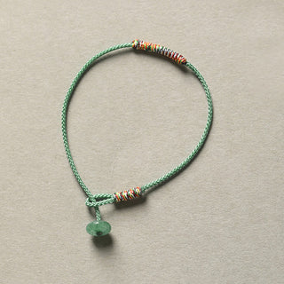 Buddha Gift Tibetan Handmade Green Aventurine Luck Protection Braided Rope Bracelet