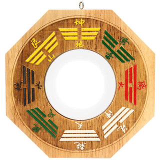 Buddha Gift Feng Shui Bagua Map Peach Wood Balance Energy Map Mirror