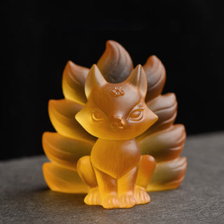 Buddha Gift Small Nine Tailed Fox Success Strength Home Figurine Decoration