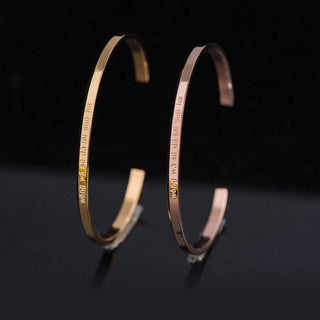 Buddha Gift Six True Words Engraving Titanium Steel Blessing Protection Bracelet