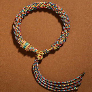 Buddha Gift Tibetan Handmade Luck Thangka Prayer Wheel Charm Weave String Bracelet