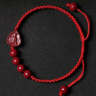 Buddha Gift Laughing Buddha Avalokitesvara Cinnabar Blessing String Bracelet