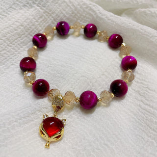 Buddha Gift Red Tiger Eye PiXiu Fox Protection Self Confidence Bracelet