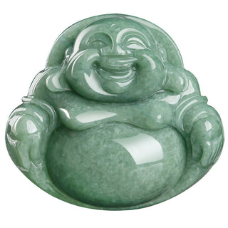Buddha Gift Laughing Buddha Cyan Jade Harmony Necklace String Bead Pendant