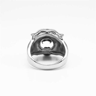 Buddha Gift Men's Animal Tiger Head Titanium Steel Balance Calm Punk Rock Biker Ring