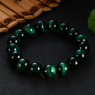 Buddha Gift Natural Green Tiger Eye Strength Bracelet