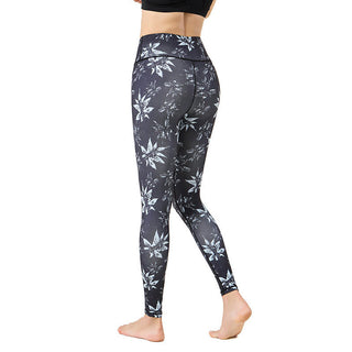 Buddha Gift Spots Maple Leaf Print Sports Exercise Fitness High Waist Leggings Women's Yoga Pants
