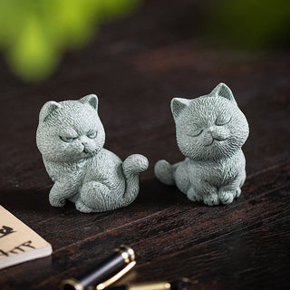 Buddha Gift Small Cat Home Tea Pet Figurine Desk Decoration
