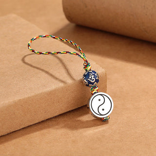 Buddha Gift Yin Yang Symbol Om Mani Padme Hum Bagua Copper Harmony Key Chain