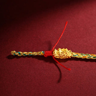 Buddha Gift Year of the Dragon Handmade Colorful Dragon Carved Success Braided Bracelet