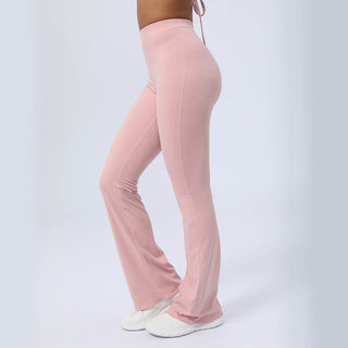 Buddha Gift Long Sleeve Backless Strap Top Bra Flare Pants Fitness Yoga Outfit