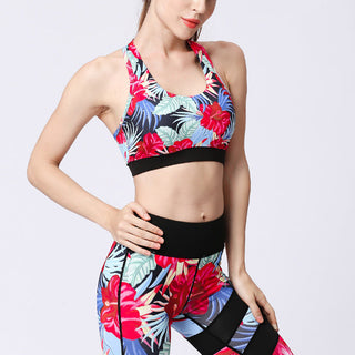 Buddha Gift 2Pcs Sunflower Flowers Leaves Print Top Pants Sports Fitness Yoga Women's Yoga Sets