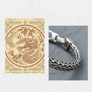 Buddha Gift Retro Blue Acrylic Dragon Keel Braided Design Healing Wealth Buckle Bracelet