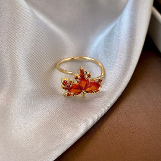 Buddha Gift Maple Leaf Zircon Luck Necklace Pendant Ring Earrings