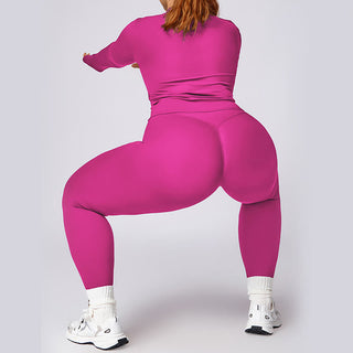 Buddha Gift PLUS SIZE Zip Up Solid Sports Jacket Flared Pants Leggings Gym Yoga Quick Drying Outfits