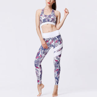 Buddha Gift 2Pcs Sunflower Flowers Leaves Print Top Pants Sports Fitness Yoga Women's Yoga Sets