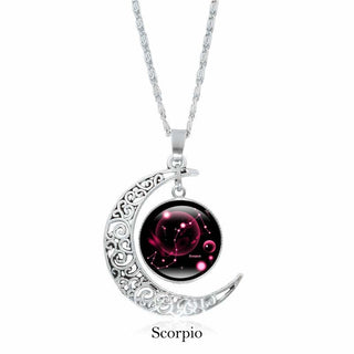 Buddha Gift 12 Constellations of the Zodiac Moon Protection Necklace Chain Pendant
