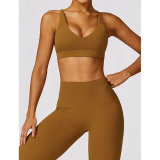 Buddha Gift Gym Sports Yoga Backless Bra Crop Tank Top Breathable Shorts
