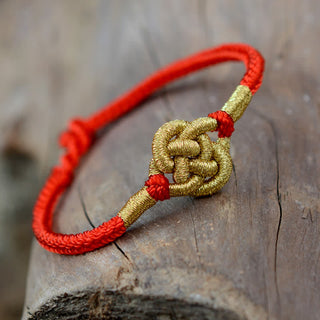 Buddha Gift Handmade Simple Design Chinese Knotting Luck Strength Braid String Bracelet