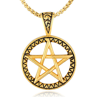Buddha Gift Pentagram Titanium Steel Balance Necklace Pendant