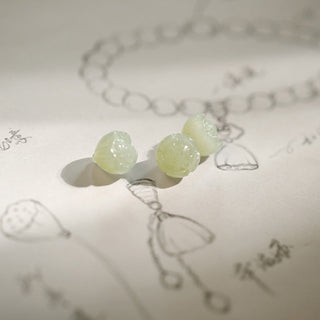 Buddha Gift White Agate Jade Lotus Protection Bracelet
