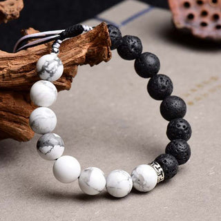 Buddha Gift Yin Yang Lava Stone Protection Bracelet