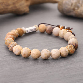 Buddha Gift Weathered Stone Om Mani Padme Hum Strengthen Bracelet