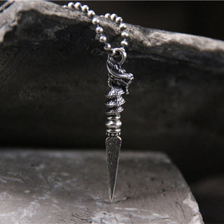 Buddha Gift 925 Sterling Silver Year of the Dragon Design Dorje Vajra Protection Necklace Pendant